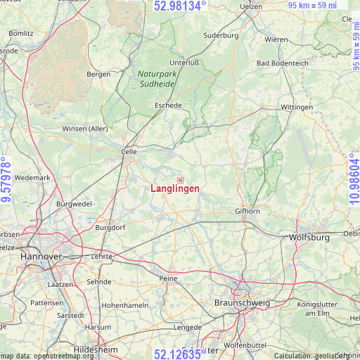 Langlingen on map