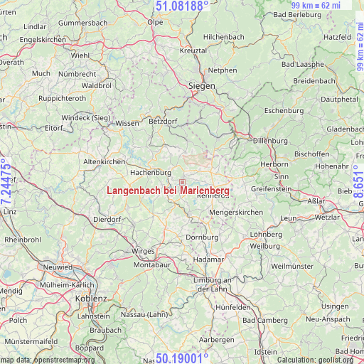 Langenbach bei Marienberg on map