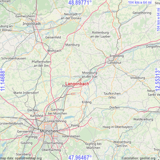 Langenbach on map