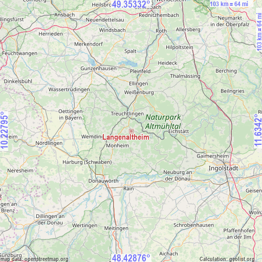 Langenaltheim on map
