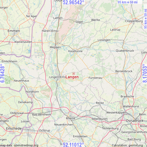 Langen on map