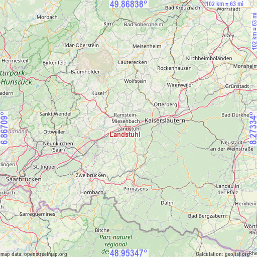 Landstuhl on map