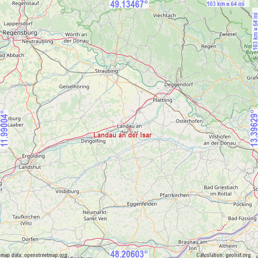 Landau an der Isar on map
