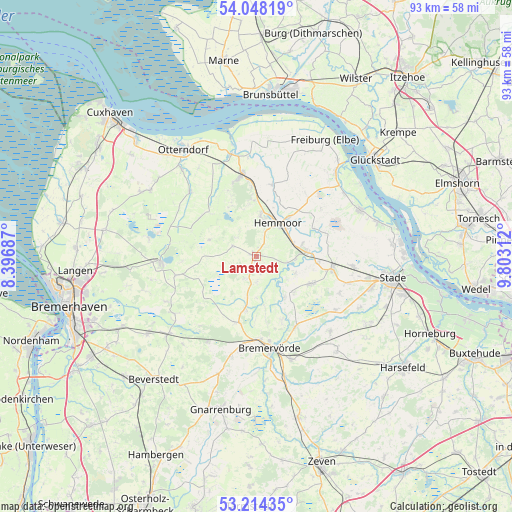 Lamstedt on map