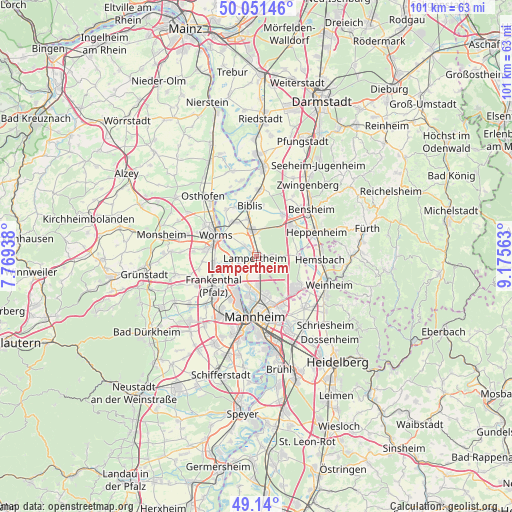 Lampertheim on map