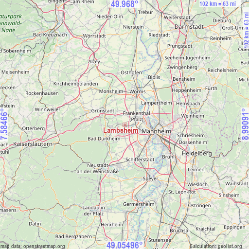 Lambsheim on map