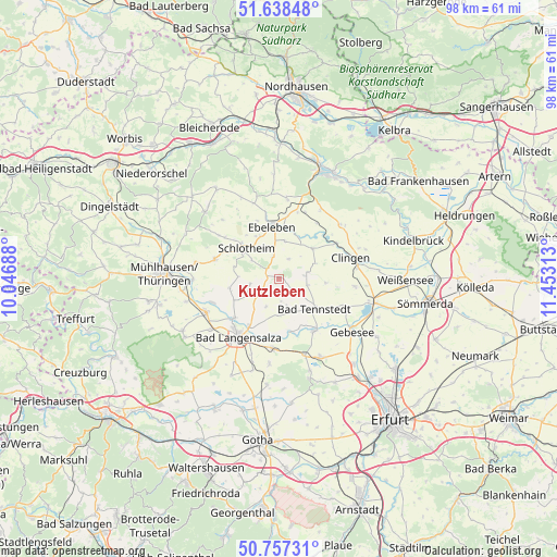 Kutzleben on map
