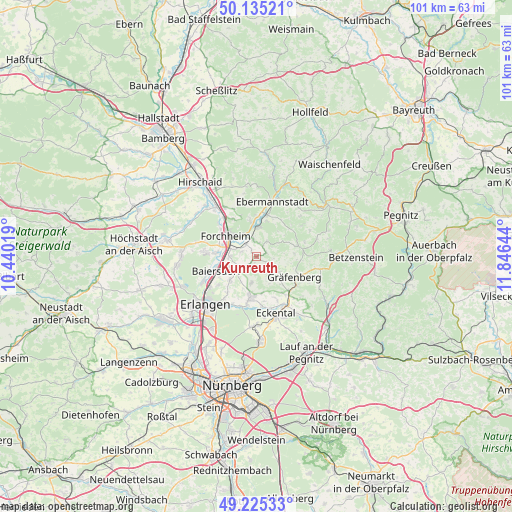 Kunreuth on map
