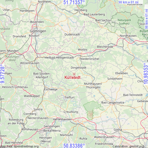Küllstedt on map