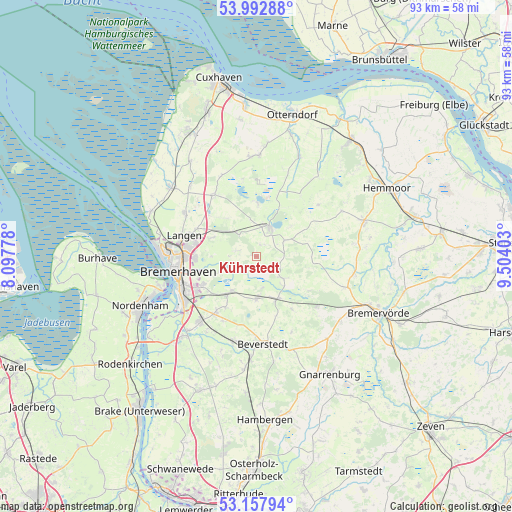 Kührstedt on map