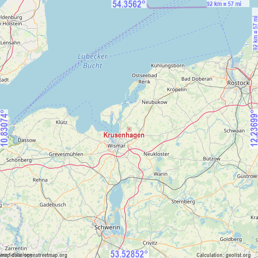 Krusenhagen on map