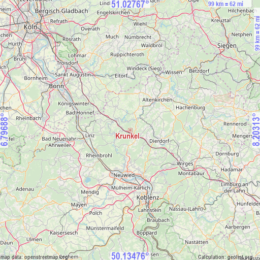 Krunkel on map