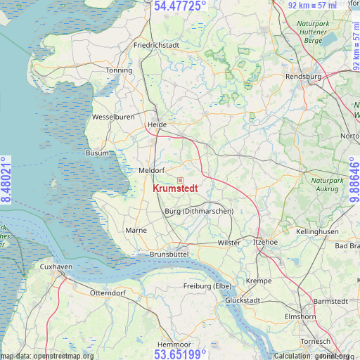 Krumstedt on map