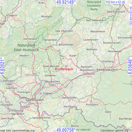 Krottelbach on map