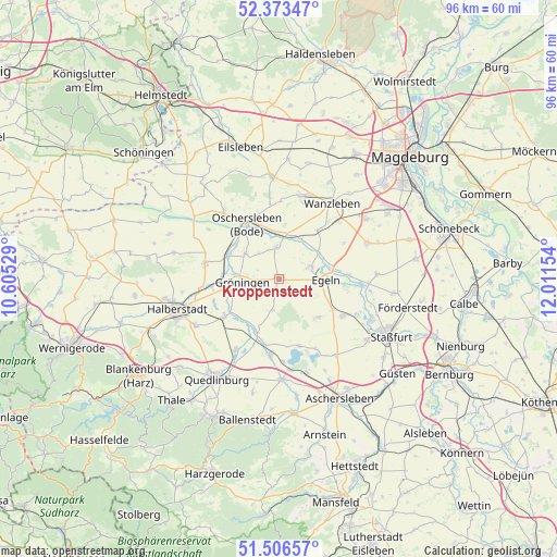 Kroppenstedt on map