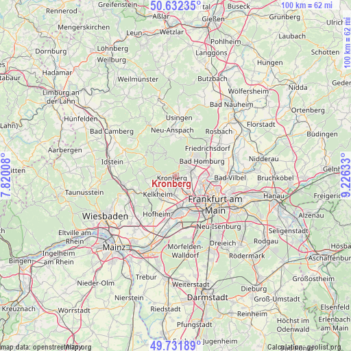Kronberg on map