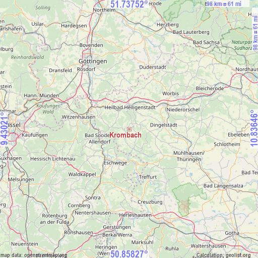 Krombach on map