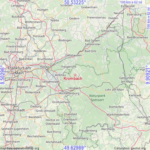 Krombach on map