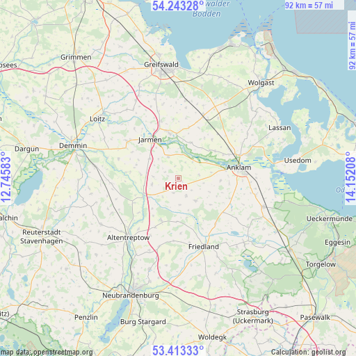 Krien on map