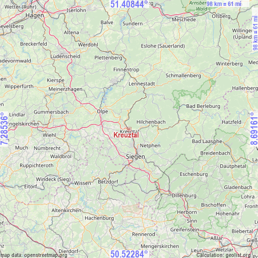 Kreuztal on map