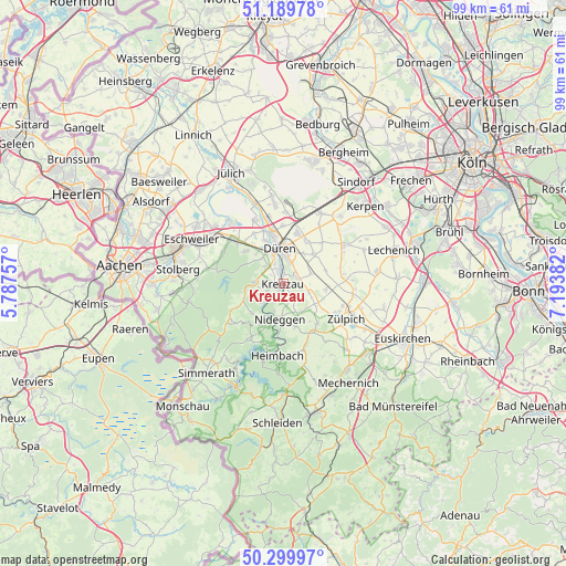Kreuzau on map