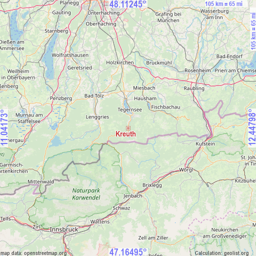 Kreuth on map