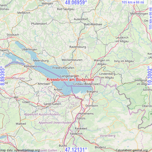 Kressbronn am Bodensee on map