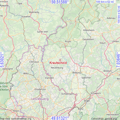 Krautscheid on map