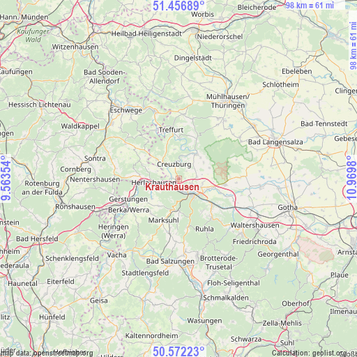 Krauthausen on map