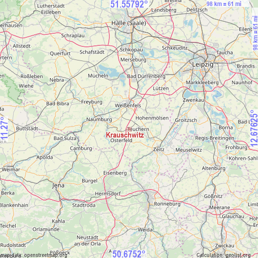 Krauschwitz on map