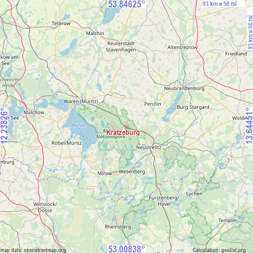 Kratzeburg on map