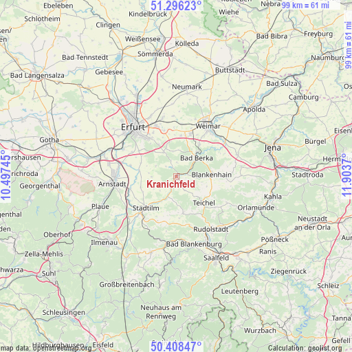 Kranichfeld on map