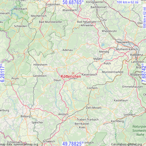 Kötterichen on map