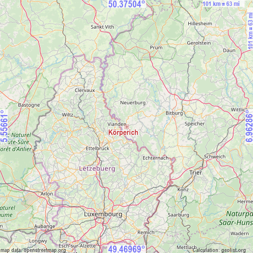 Körperich on map