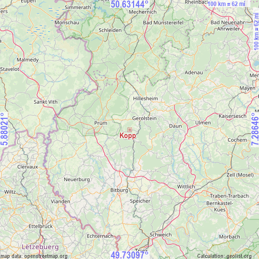 Kopp on map