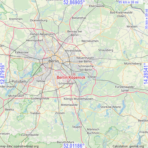 Berlin Köpenick on map