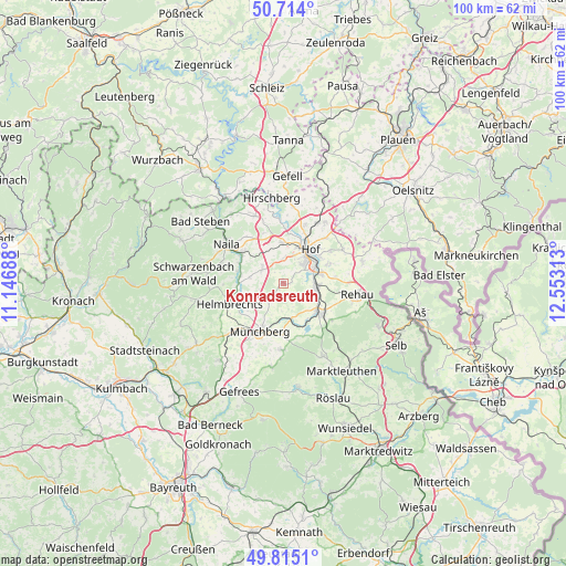 Konradsreuth on map