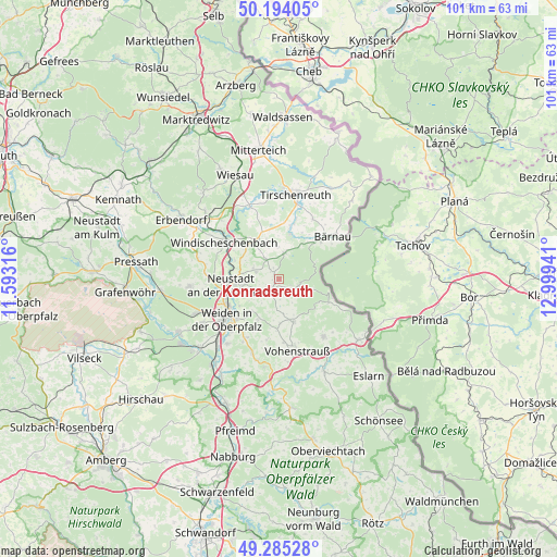 Konradsreuth on map