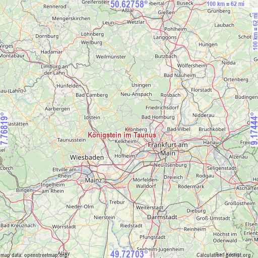 Königstein im Taunus on map