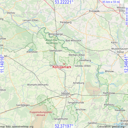 Königsmark on map