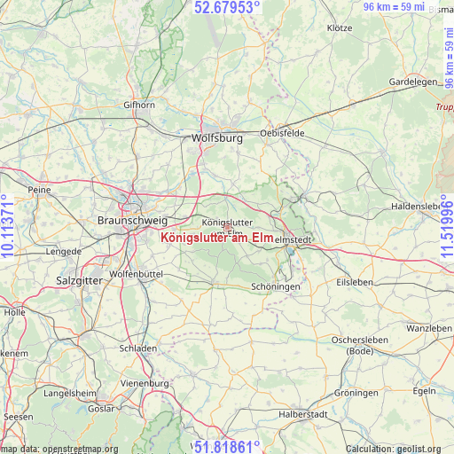 Königslutter am Elm on map