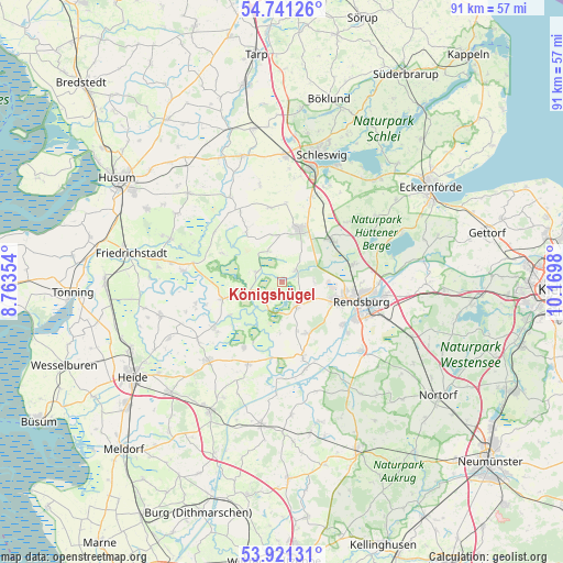 Königshügel on map