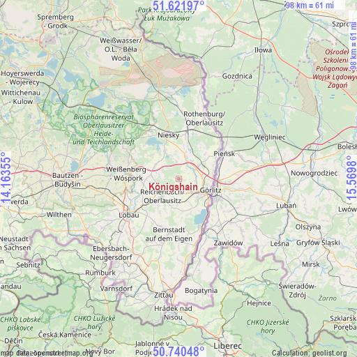 Königshain on map