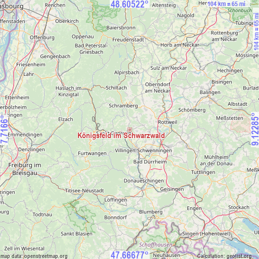 Königsfeld im Schwarzwald on map