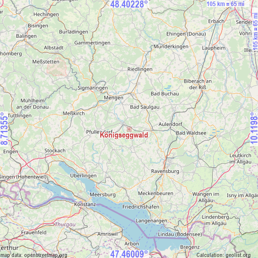 Königseggwald on map