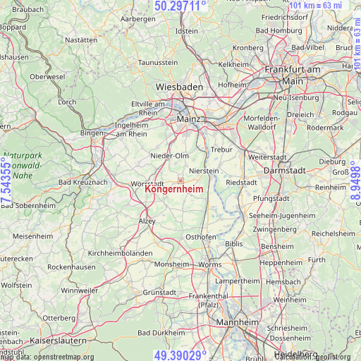 Köngernheim on map