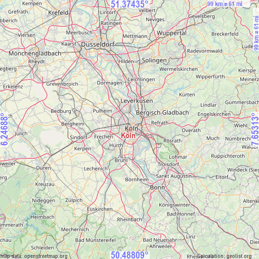 Köln on map