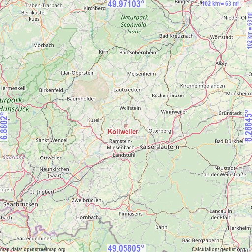 Kollweiler on map