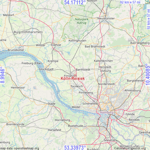 Kölln-Reisiek on map
