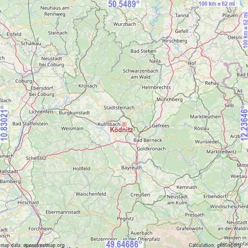 Ködnitz on map